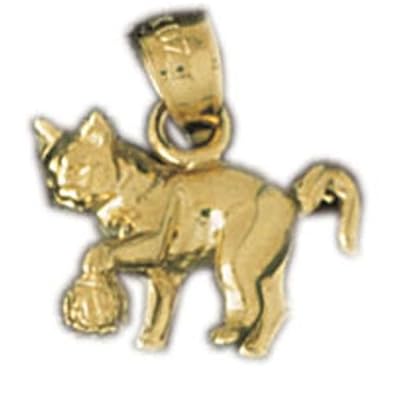 Cheap Girls Jewelry Dazzlers Solid 14k Gold 3 Dimensional Cat Charm Pendant Available in three colors from jewelsberry (weights: 2.6 grams only) For Sale