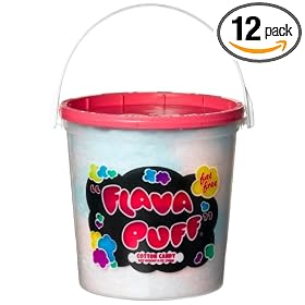 Flava Puff Cotton Candy, 6-Ounce Tubs (Pack of 12)