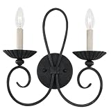 Sea Gull Lighting 4115-07 Catrina Two Light Wall Sconce, Weathered Iron Finish