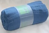 Homescapes Ribbed Throw 60 x 80 Inches Blue - 100 % Cotton - Suitable for most 2 Seater Sofa or Single bedspread - Easy care washable at home