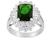 STERLING SILVER 4.32CTW BELLA LUCE EMERALD COLOR SIMULANT AND DIAMOND SIMULANT RING