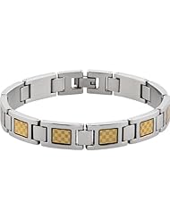 Stainless Steel Bracelet with Gold Foil Inlay 11.00 Mm olished/Satin B244