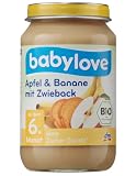 Babylove Apfel & Banane mit Zwieback, 6er Pack (6 x 190 g) - Bio
