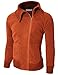 Doublju Mens Terry Zip-up Hood Slim fit Jacket