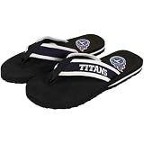 NFL Tennessee Titans Contoured Flip Flops - Black/Navy Blue (10/11)