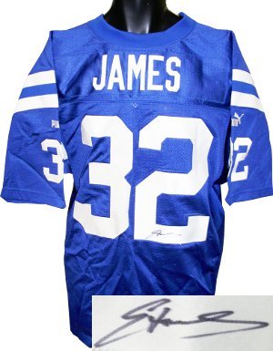 Edgerrin James Signed Indianapolis Colts Blue Puma Authentic Jersey