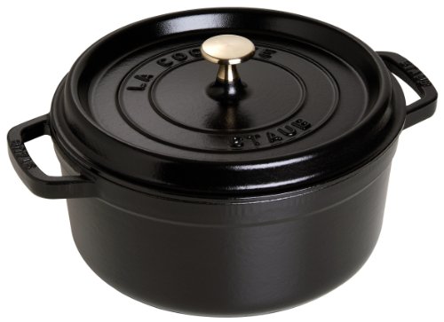 Staub ココット ラウンド 22cm ブラック 40509-305(1102225)
