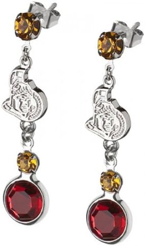 Ottawa Senators Earrings Nhl Logo W/ Team Colors