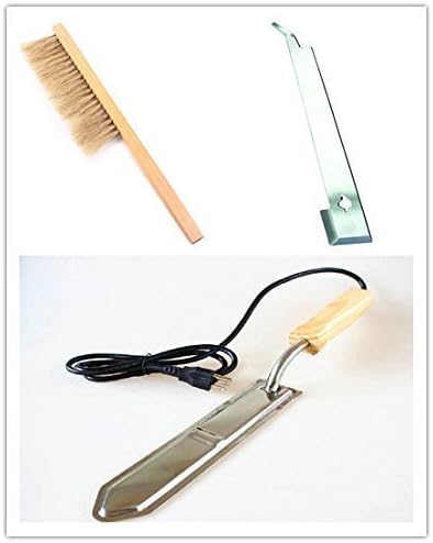 Amxing Electric Honey Uncapping Hot Knife Beekeeping & Bee Hive Brush & J Hook Hive Tool Set
