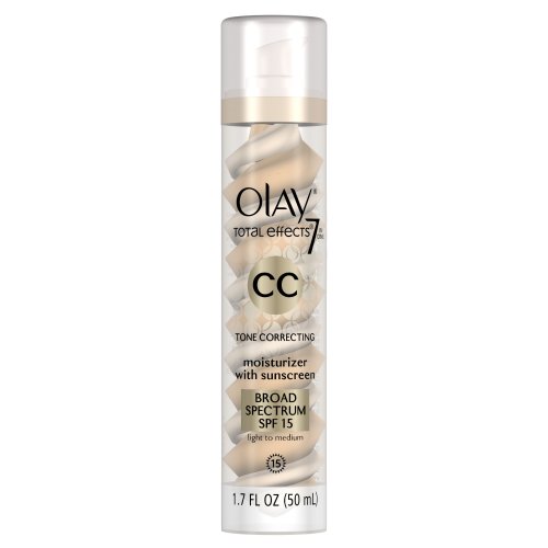Olay CC Cream - Total Effects Tone Correcting Moisturizer with Sunscreen Broad Spectrum SPF 15 Light to Medium 1.7 Fl Oz