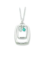 Sterling Silver Antiqued CZ Keep The Faith 18in Necklace. Metal Weight- 4.94g.