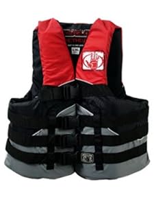 Body Glove Method USCG Approved Nylon Life Vest, 4X-Large/6X-Large, Black/Red/Silver/Grey