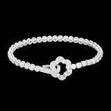 4.00 Carat .925 Sterling Silver CZ Tennis Bracelet with a Flower Shape Cz Clasp