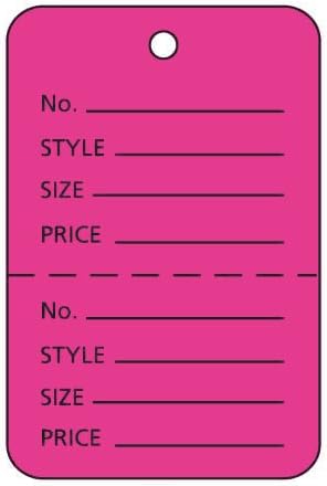 Count of 1000 New Large Flamingo Pink Unstrung Price Tags 1¾"W x 2⅞"H