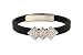 Bracelet - B311 - Crystal Triple Diamond - Designer Inspired - Adjustable Jelly Band ~ Black