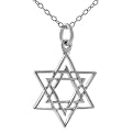 Silver 2 Star of David Necklace