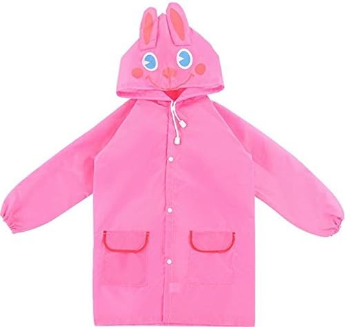 Tekka Fun Waterproof Raincoat Jacket For Kids & Toddlers Between The Ages 4-9 (Pink Bunny Cuteness)