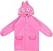 Tekka Fun Waterproof Raincoat Jacket For Kids & Toddlers Between The Ages 4-9 (Pink Bunny Cuteness)