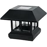 Paradise GL23124 Solar Plastic LED 2 in 1 Convertible Post Cap / Path Light, Black (Crystalline Solar Panel, Rechargeable Battery Included)