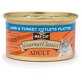 Nutro MAX CAT Lamb &Turkey Cutlets Platter Gourmet Classics Adult Cat Food, Case of 24