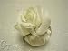 6 Scented Ivory Coloured Sachets with a White Velvet Rose - Perfumed with Rose Fragrance - Artificial Silk Flowers - Wedding Favour & Table Gift