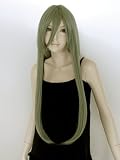 コスプレウィッグ　ハーブグリーン　ロング(ウィッグネット付き!）