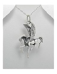 Unicorn-Pegasus Pendant Necklace In 92.5 Sterling Silver