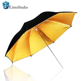 LimoStudio Photography 40 Double Layer Black/Gold Photo Reflector Umbrella Camcorder, AGG130