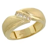 14k Gold Brushed Satin Ladies' Diamond Band, w/ 0.20 Carat Invisible Set Diamonds, 9/32 in. (7mm) wide, Size 5.5