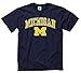 Campus Colors NCAA Adult Gameday Cotton T-Shirt - Premium Quality - Semi-Fitted Style - Officially Licensed Product (Michigan Wolverines - Navy, Medium)
