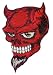 Alan Forbes Artist Patch - Red Devil Skull Horns Beard