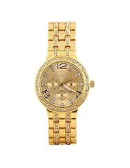 W8sunjs Fashion Lady Women Gold Bling Rhinestone Crystal Date Quartz Wrist Watch On Sale