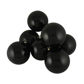 Club Pack of 20 Shiny Black Glass Ball Christmas Ornaments 4