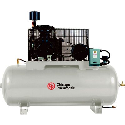 - Chicago Pneumatic Reciprocating Air Compressor - 7.5 HP, 80 Gallon, 208/230 Volt, 1-Phase, Model# RCP-7581HS
