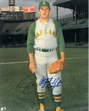 Jim Hunter Autographed/Hand Signed Oakland A's 8x10 Photo ''Catfish'' dings