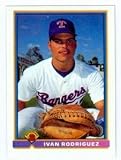 Ivan Rodriguez baseball card 1991 Topps Bowman #272 (Texas Rangers) rookie card