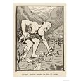 Venusian Giant Seizes the Foolhardy Travellers from Earth Art Giclee Poster Print, 18x24