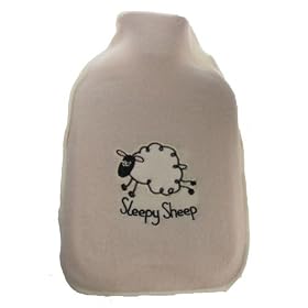 2 Litre Hot Water Bottle with Fleece Cover - Sleepy Sheep