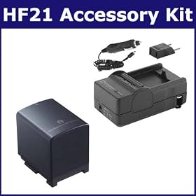 Canon Vixia HF21 Camcorder Accessory Kit includes: SDBP819 Battery, SDM-1503 Charger