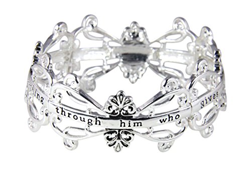 4030719 Philippians 4:13 Princess Style Christian Bracelet Religious Cross