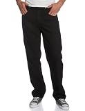 Wrangler Men's Rugged Wear Relaxed Fit Jean, Overdyed Black Denim, 48x34