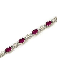 14kt Yellow Gold Oval Ruby and Diamond Bracelet