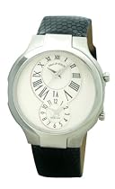 Philip Stein Teslar Round Womens Black Lizard Strap Ivory Dial Dual Time Watch 6-EI-ZB