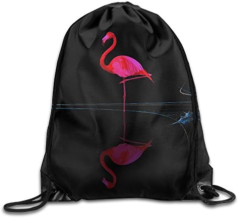 Flamingos Inverted Image Drawstring Beam Port Backpack Handbags Storage