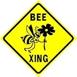 BEE CROSSING sign * street insect fly honey
