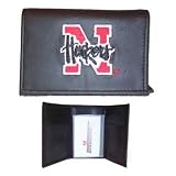 Embroidered Black Nebraska Cornhuskers Leather Trifold Wallet