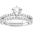 14K White Gold Diamond Wedding Set Semimount - 1.00 Ct. -- DOES NOT INCLUDE CENTER STONE