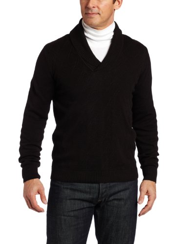 Perry Ellis Mens Textured Collar Sweater