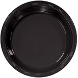 Hanna K. Signature Collection 50 Count Plastic Plate, 9-Inch, Black