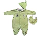 Embroidered footed coverall bears set, 100% pima cotton, softest cotton in the world
